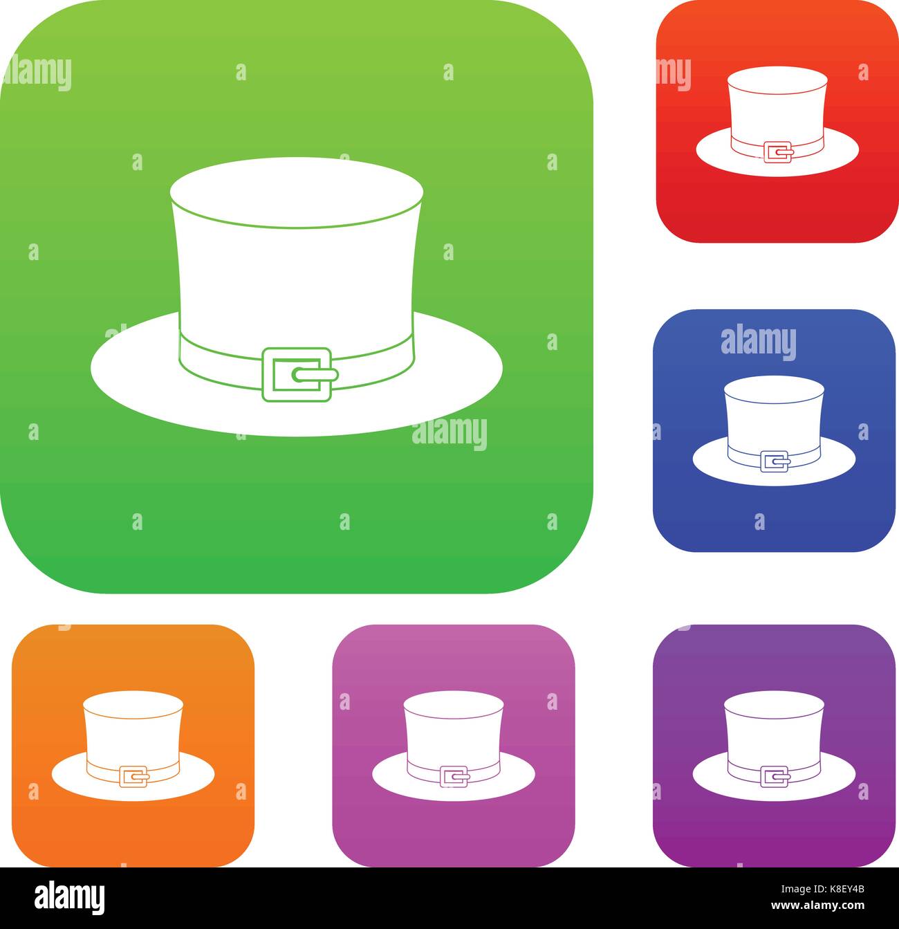 Leprechaun hat set color collection Stock Vector Image & Art Alamy