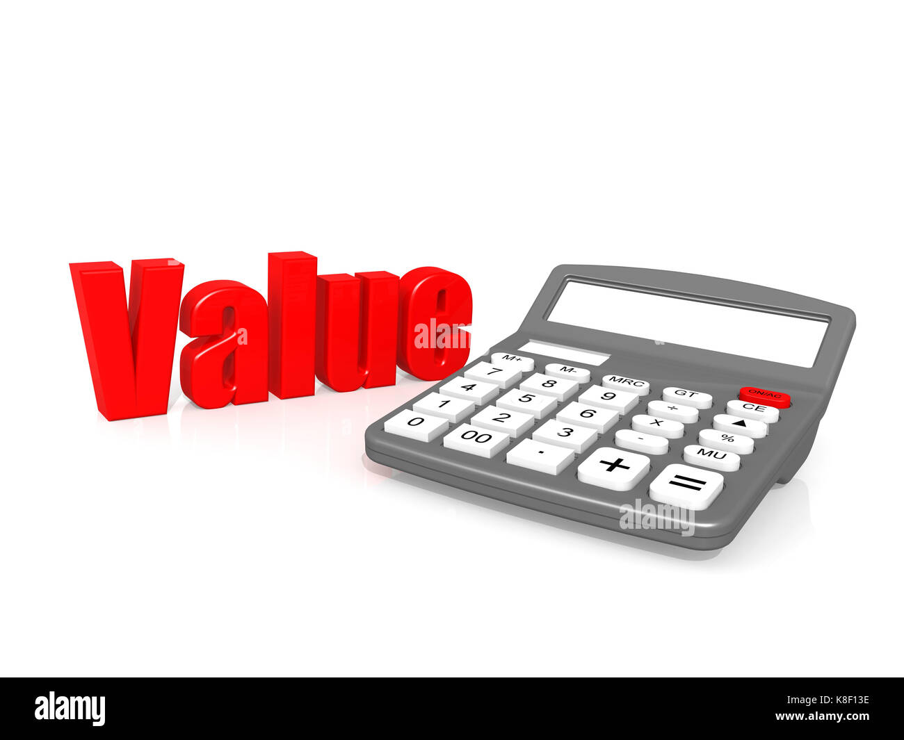 Value with calculator Stock Photo Alamy