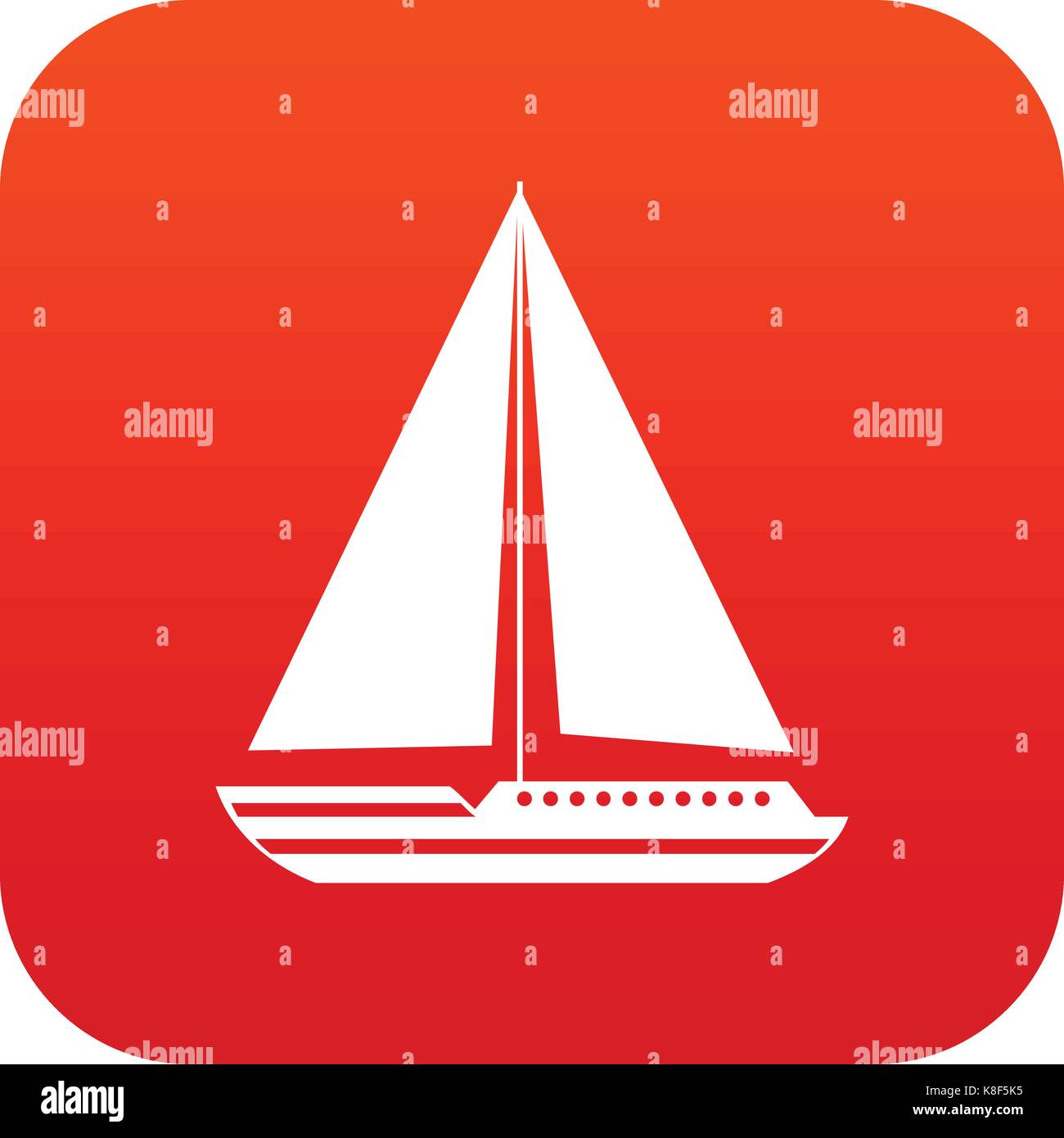 Sea yacht icon digital red Stock Vector Image & Art - Alamy