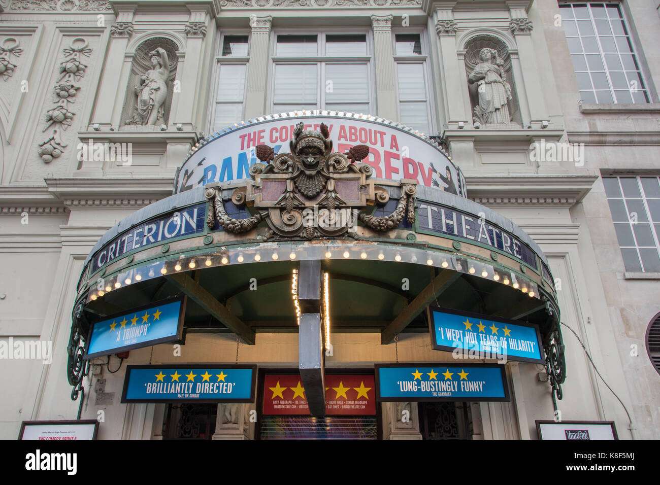 The exterior of the Criterion Theatre in Piccadilly Circus in London's West End. Stock Photo