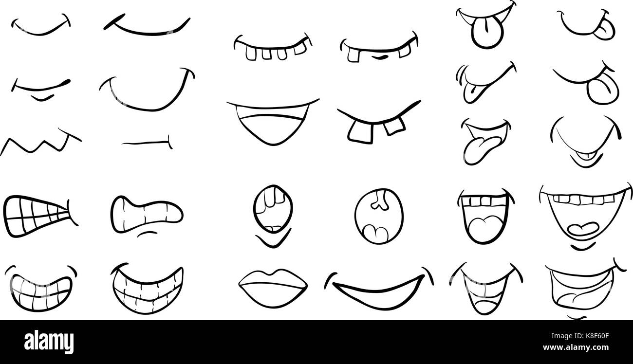 cartoon mouth set vector symbol icon design. Beautiful illustration