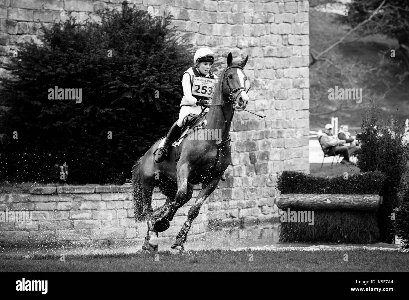 Bella Lloyd Webber riding at the Chatsworth International Horse Trials Stock Photo