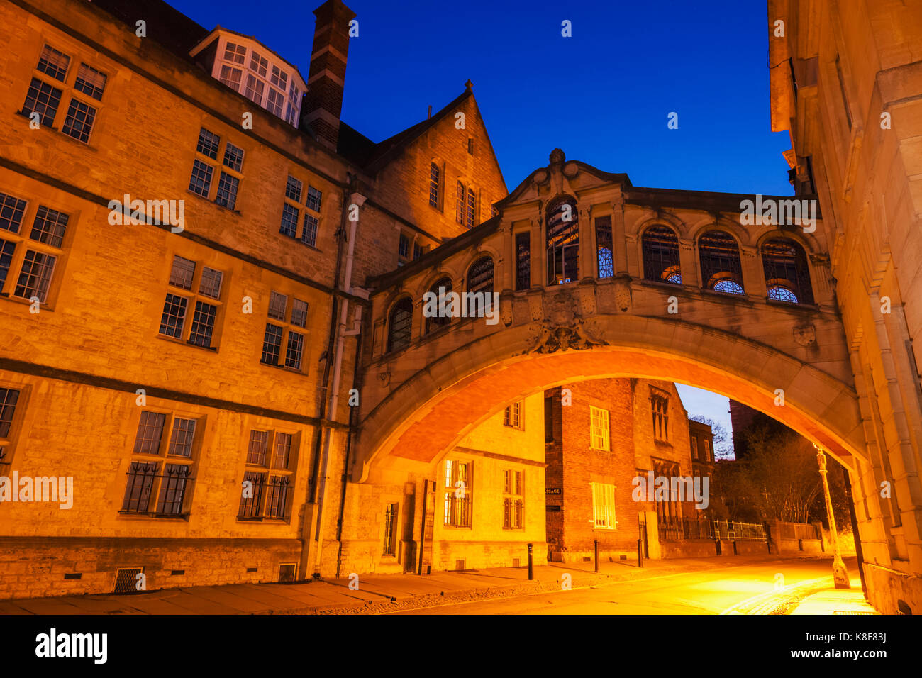 England, Oxfordshire, Oxford, Oxford University, Hertford College, Bridge of Sighs Stock Photo