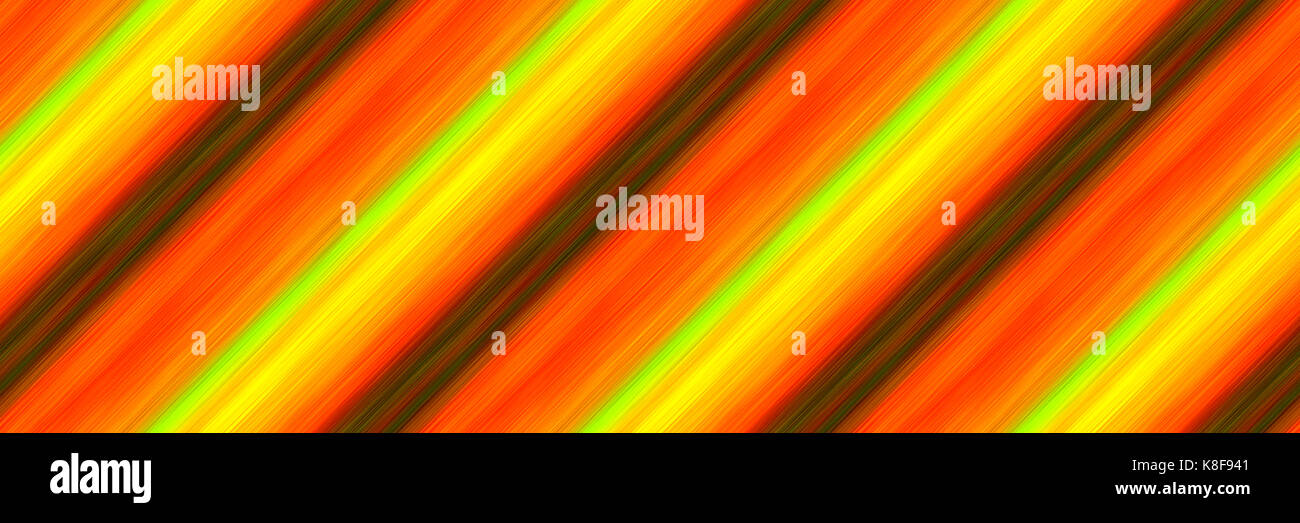 blended diagonal stripes of thick paint in shades of orange, yellow and green (seamless texture) Stock Photo