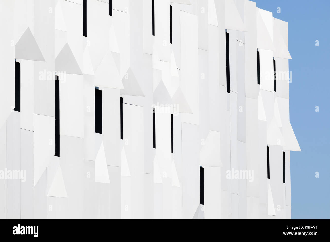 Abstracted facade detail of the Conservatory of Music, Dance and Theater in Aix en Provence, France. Stock Photo