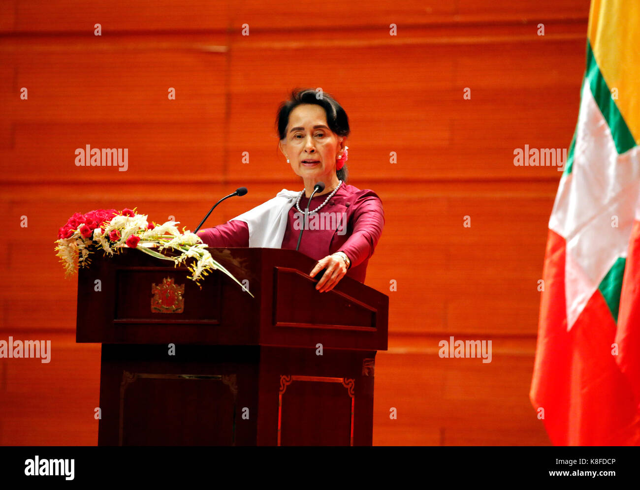Nay Pyi Taw, Myanmar. 19th Sep, 2017. Myanmar State Counselor Aung San ...
