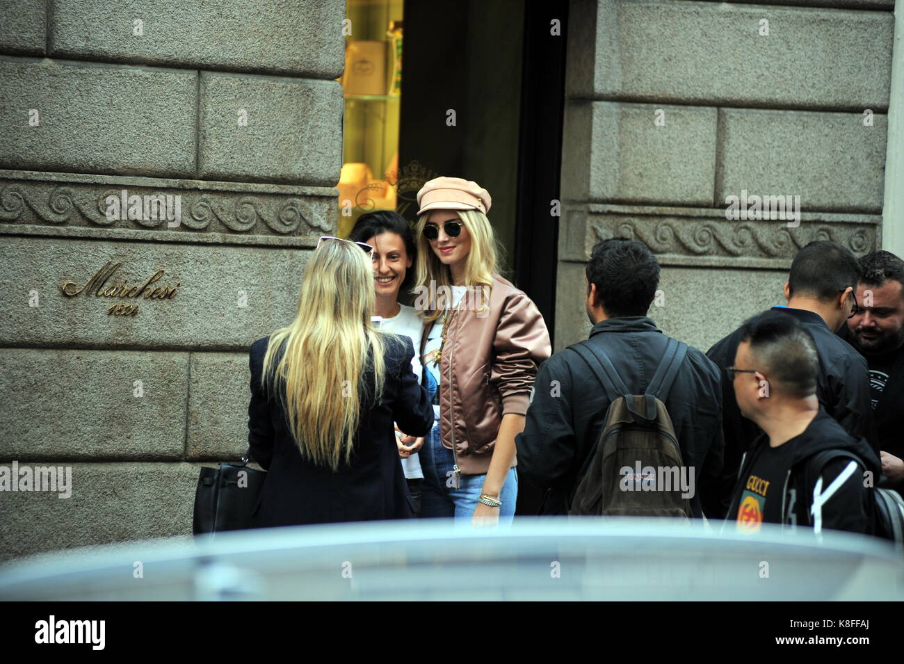 Milan, Italy. 19th Sep, 2017. Chiara Ferragni shopping from Miu Miu