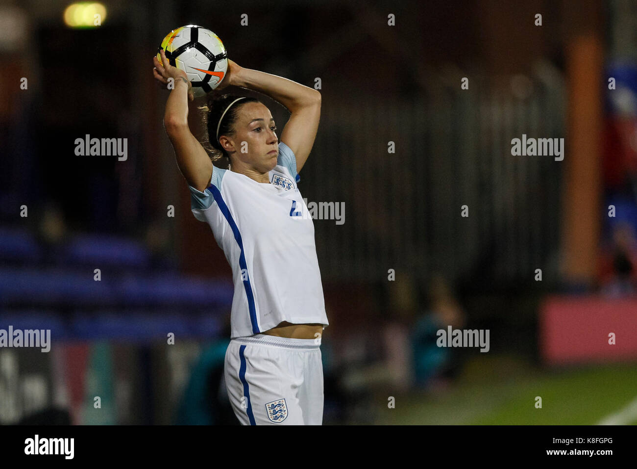 Lucy Bronze of England during the FIFA World Cup 2019 Qualifying Group 1 match between England Women and Russia Women at Prenton Park on September 19th 2017 in Birkenhead, England. (Photo by Daniel Chesterton/phcimages.com) Stock Photo