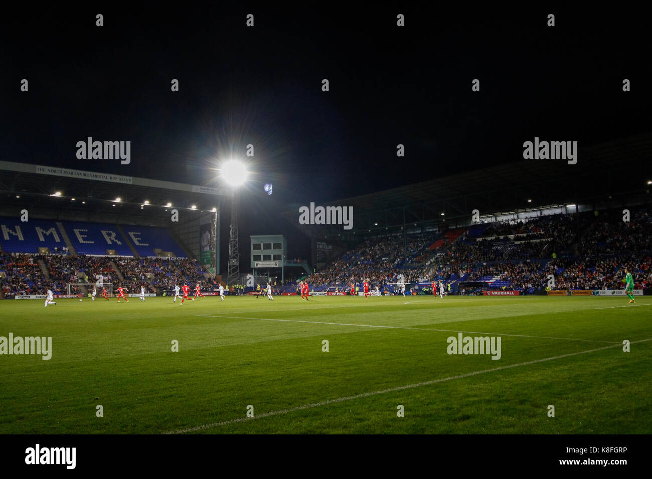 A general view of Prenton Park during the FIFA World Cup 2019 Qualifying Group 1 match between England Women and Russia Women at Prenton Park on September 19th 2017 in Birkenhead, England. (Photo by Daniel Chesterton/phcimages.com) Stock Photo