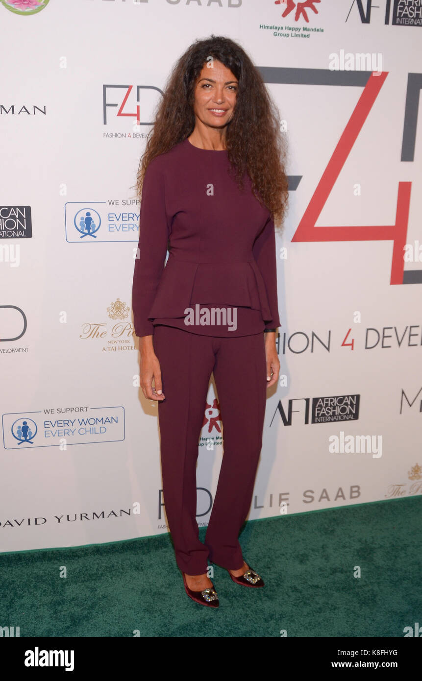 New York, NY, USA. 19th Sep, 2017. Model Afef Jnifen at the Fashion 4 Development's 7th Annual First Ladies Luncheon honoring Franca Sozzani on Tuesday, September 19, 2017 at the Pierre Hotel, NYC. Credit: Raymond Hagans/Media Punch/Alamy Live News Stock Photo