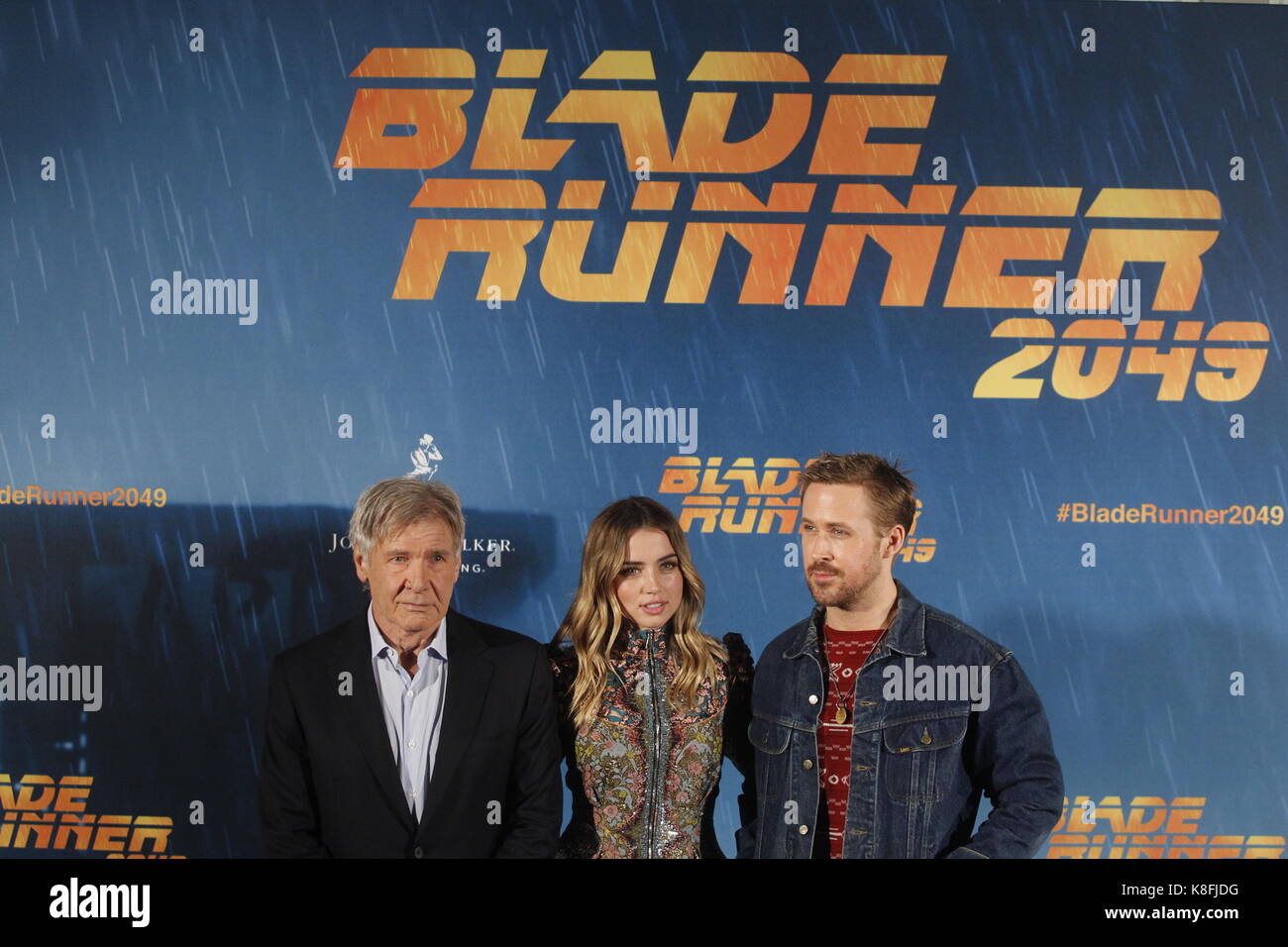 Madrid, Madrid, Spain. 19th Sep, 2017. Harrison Ford, Ana de Armas and Ryan Gosling attend 'Blade Runner 2049' photocall at Villa Magna Hotel on September 19, 2017 in Madrid, Spain. Credit: Jack Abuin/ZUMA Wire/Alamy Live News Stock Photo