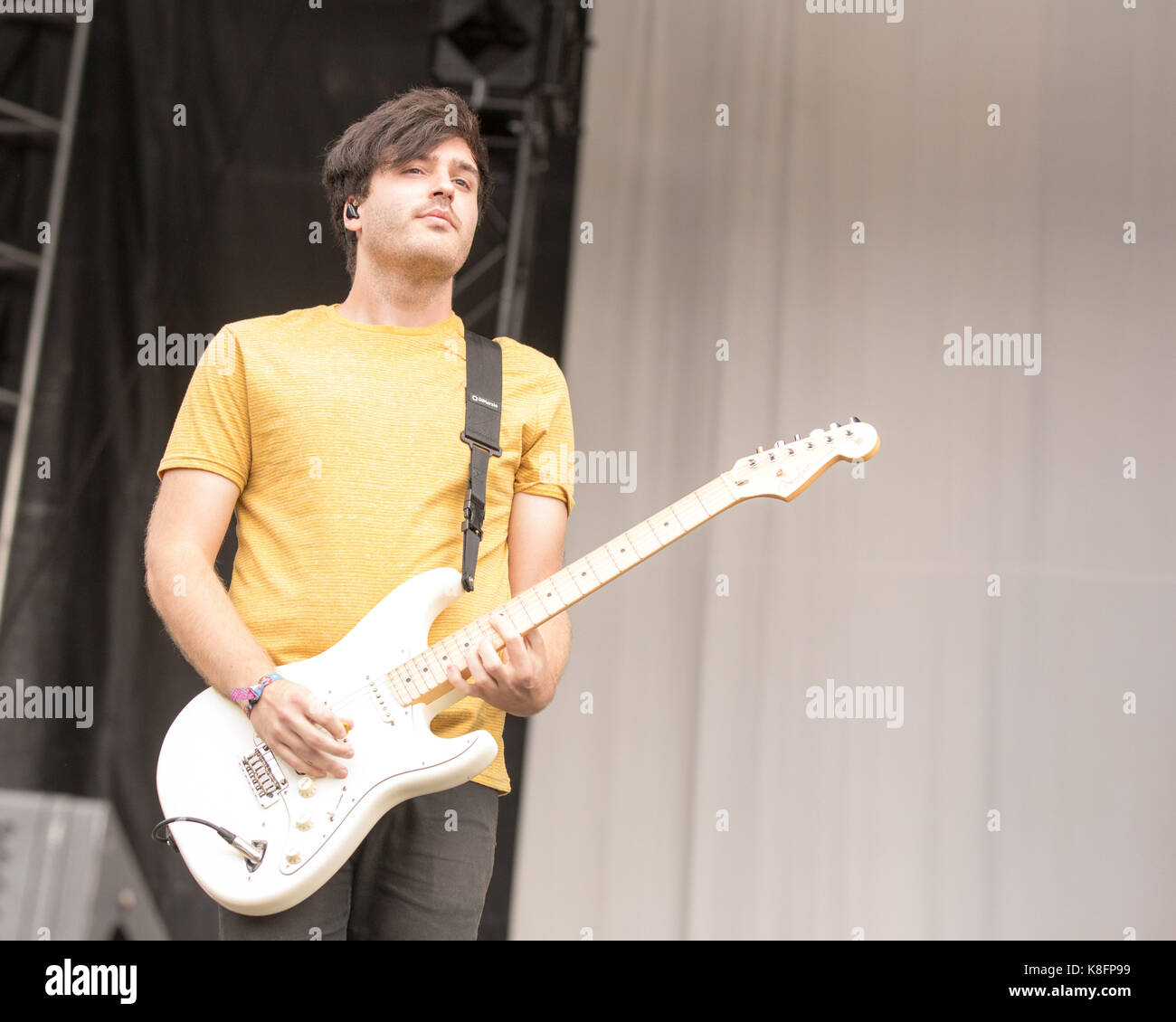 Chicago, Illinois, USA. 17th Sep, 2017. ERIC HAINES of Real Friends during  Riot Fest Music Festival at Douglas Park in Chicago, Illinois Credit:  Daniel DeSlover/ZUMA Wire/Alamy Live News Stock Photo - Alamy