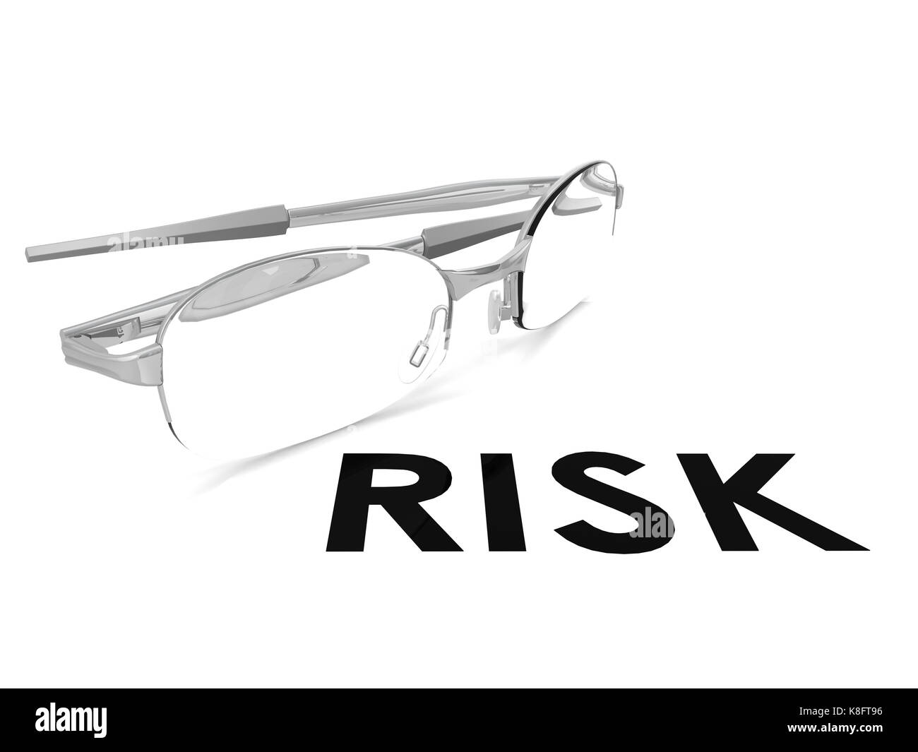 Risk spectacle concept image with hi-res rendered artwork that could be used for any graphic design. Stock Photo