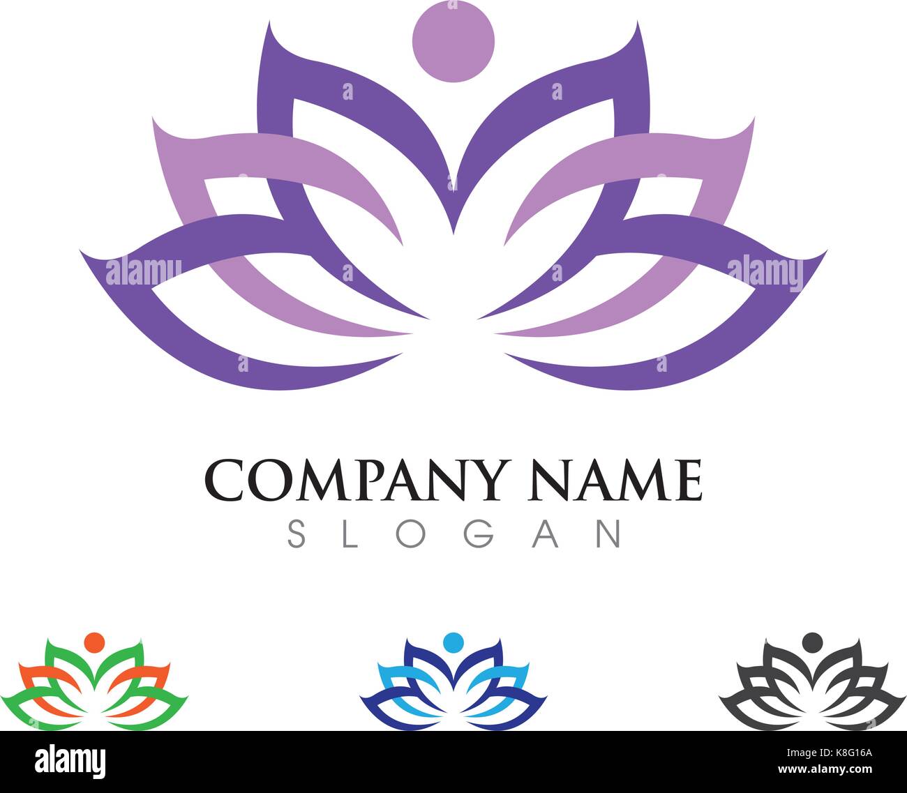 Beauty Vector Lotus flowers design logo Template icon Stock Vector ...