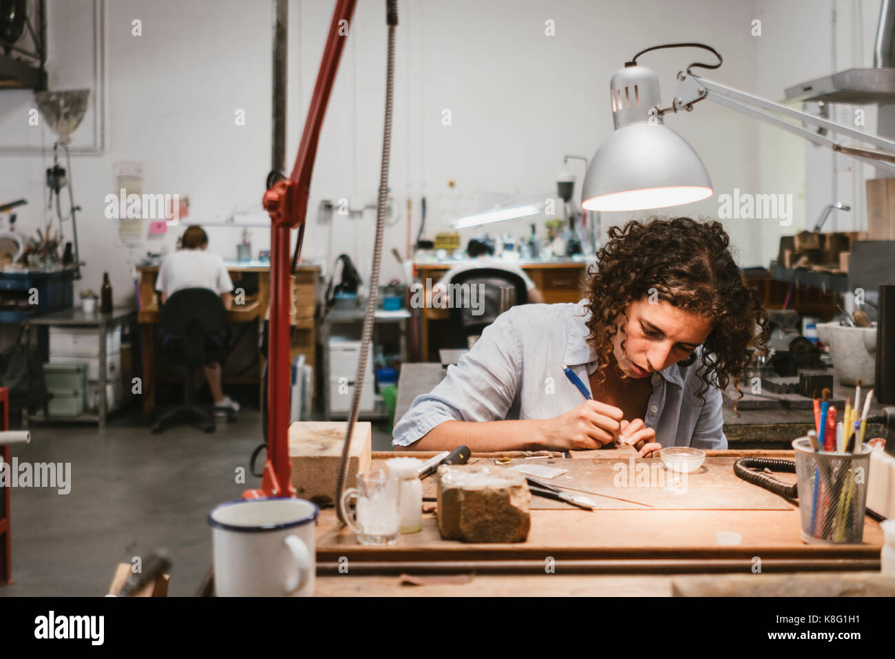 Traditional workbench jewelry making hi res stock photography and