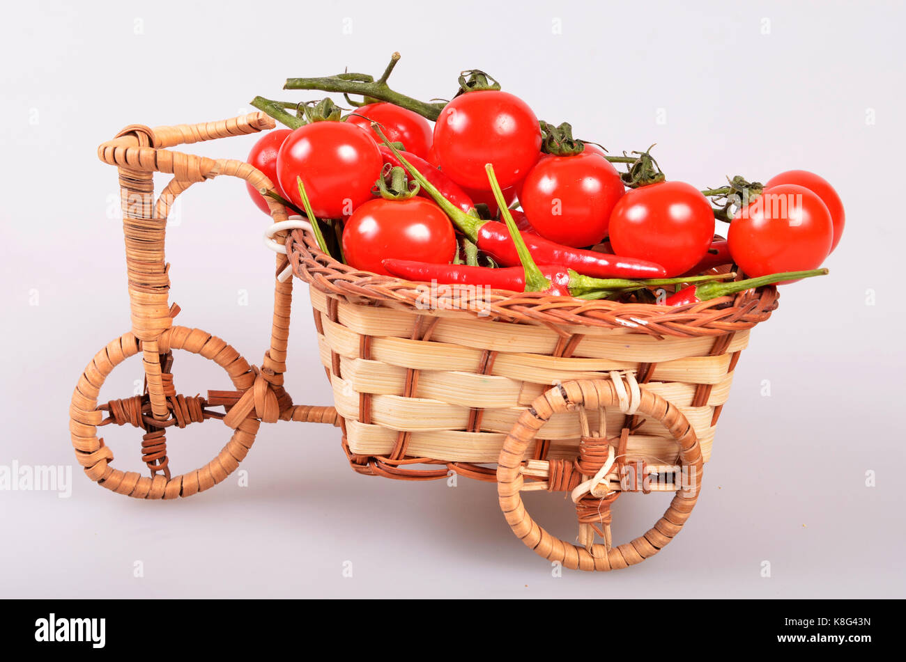 cherry tomatoes and peppers Stock Photo