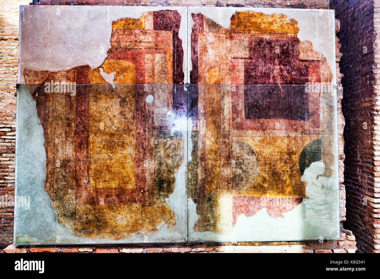 Wall paintings of a room in the House of Diana Ostia Antica , Rome