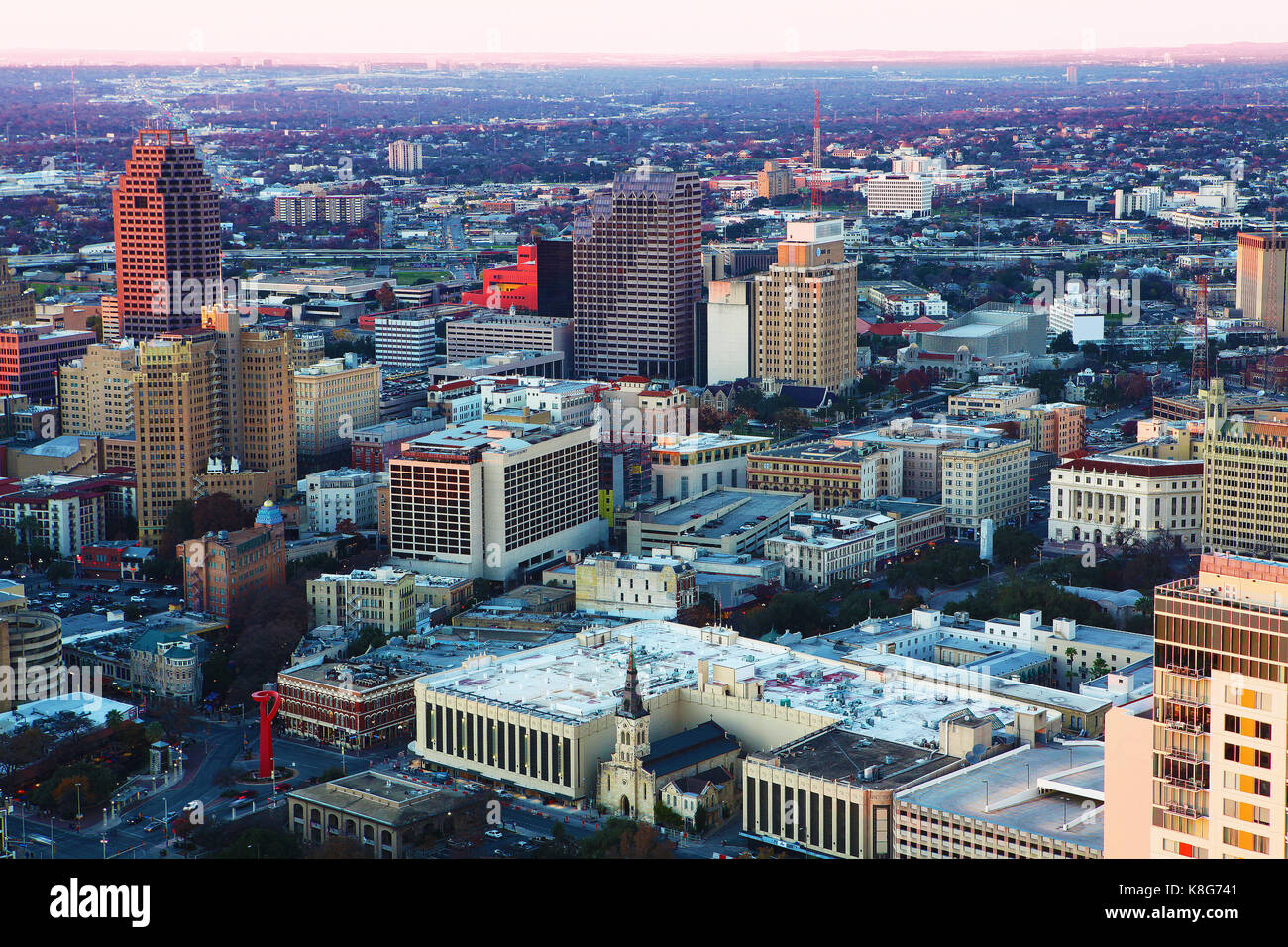 San antonio skyline aerial hi-res stock photography and images - Alamy
