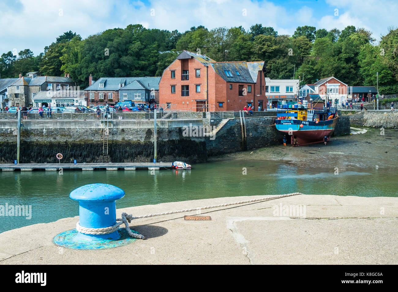 Padstow low tide in Padstow harbour on the North Cornwall coast Stock
