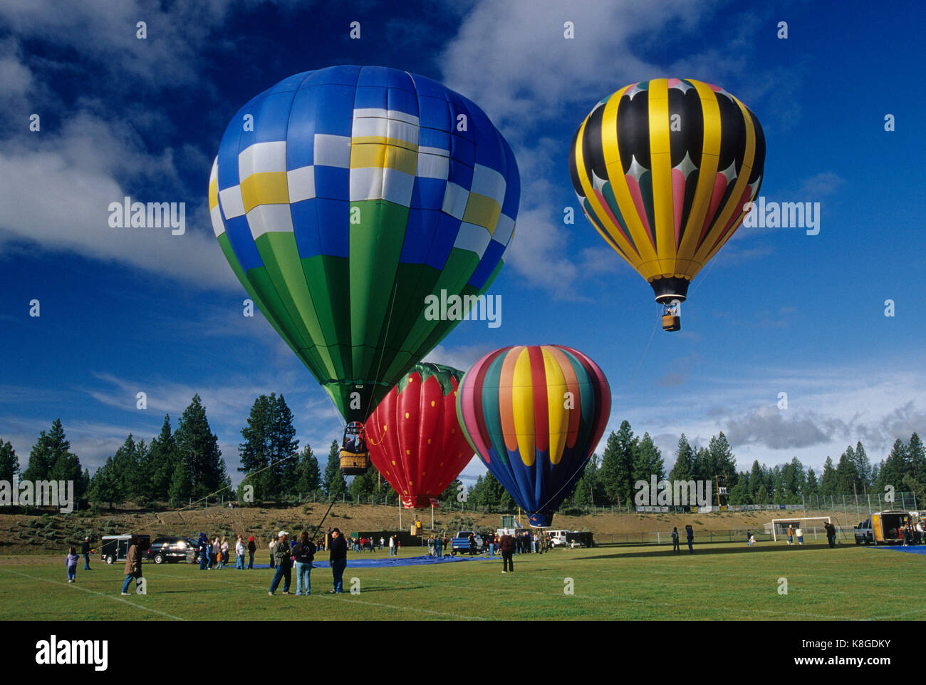 Hot air balloons, Balloons over Bend, Bend, Oregon Stock Photo Alamy