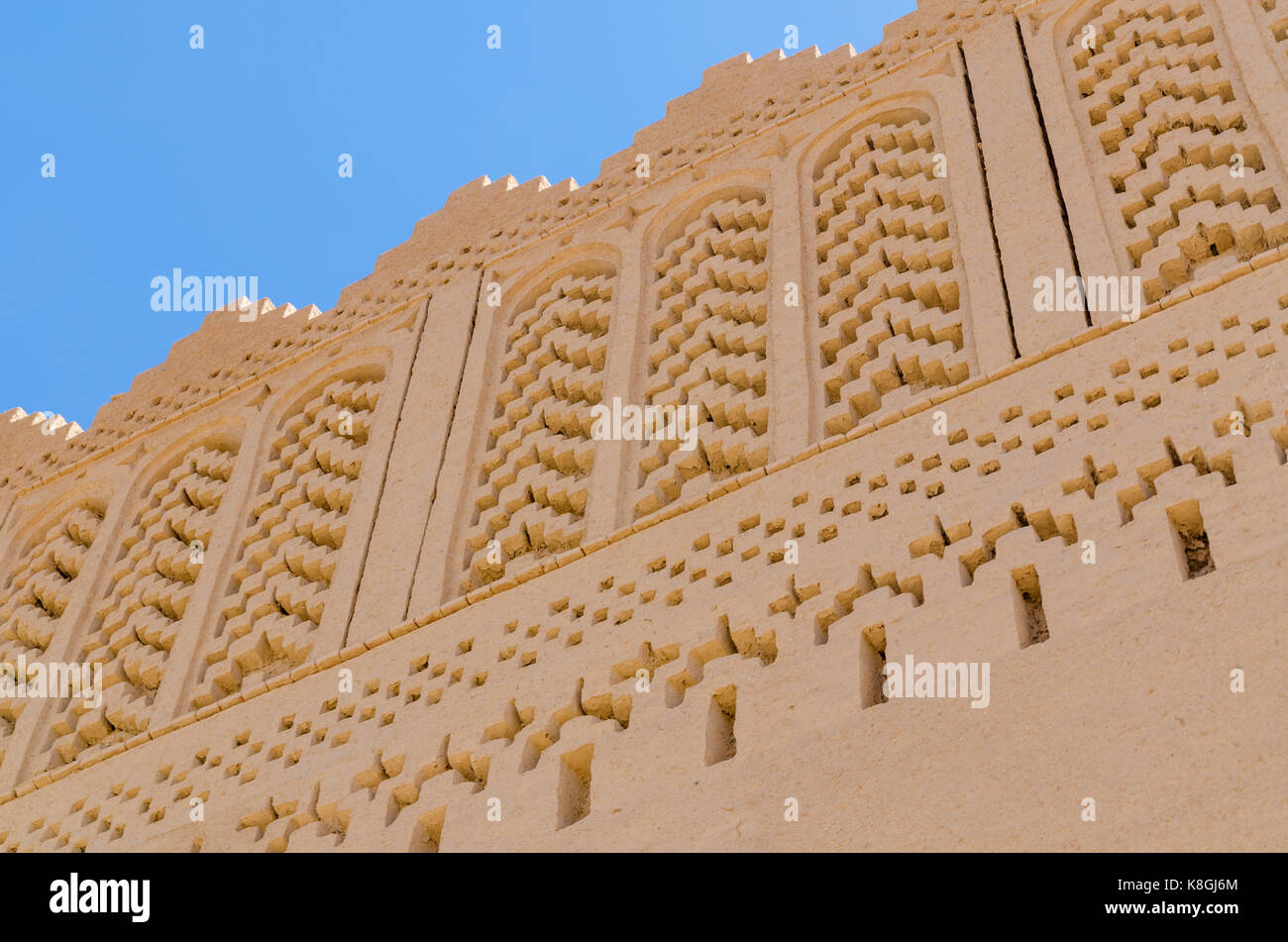 Beautiful old clay building called a kasbah in desert of Morocco, North Africa. Stock Photo