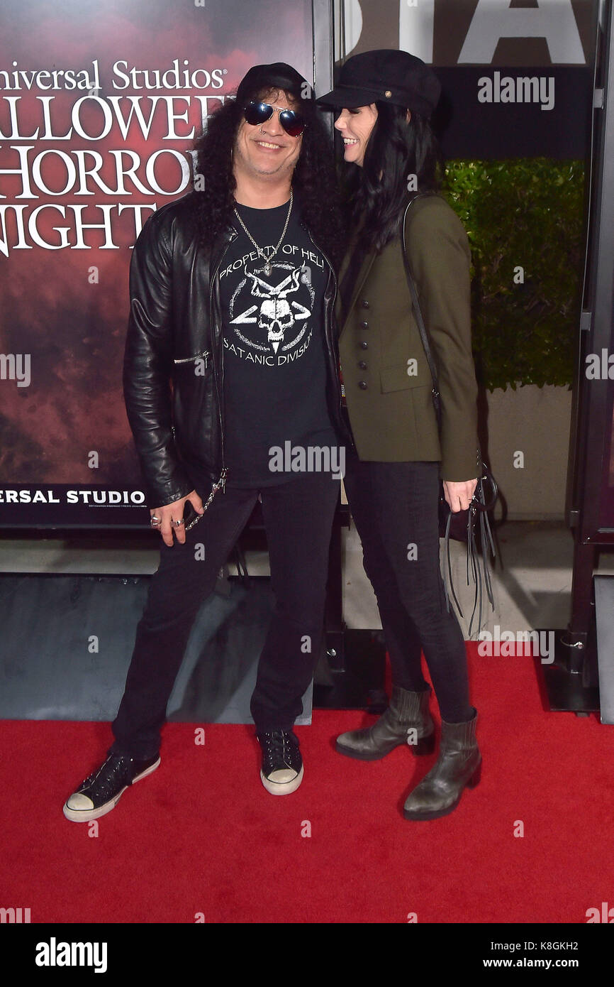 Slash (Guns n’ Roses) and his girlfriend Meegan Hodges attend the