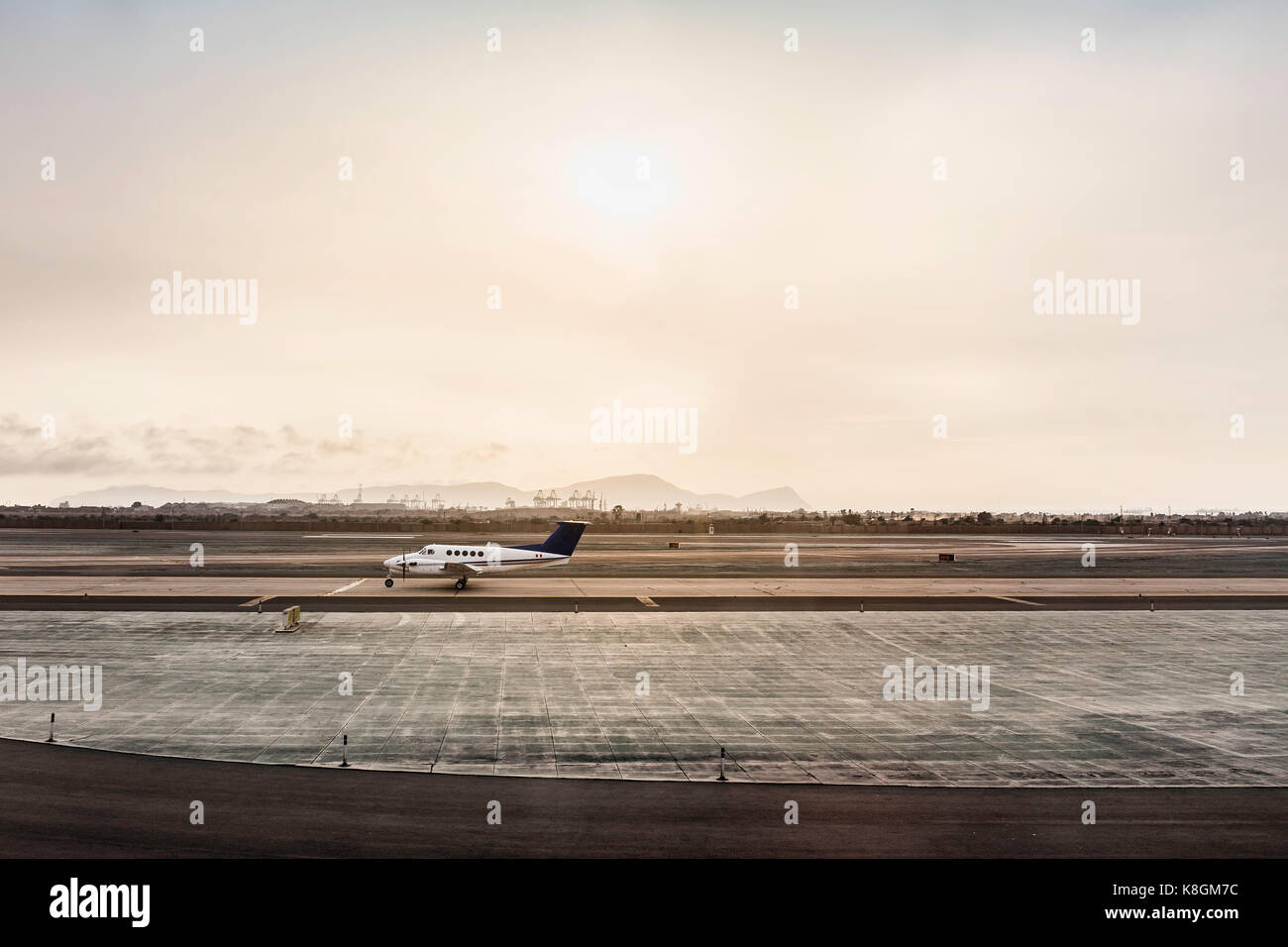 Stationary light aircraft on runway, Lima, Peru Stock Photo Alamy