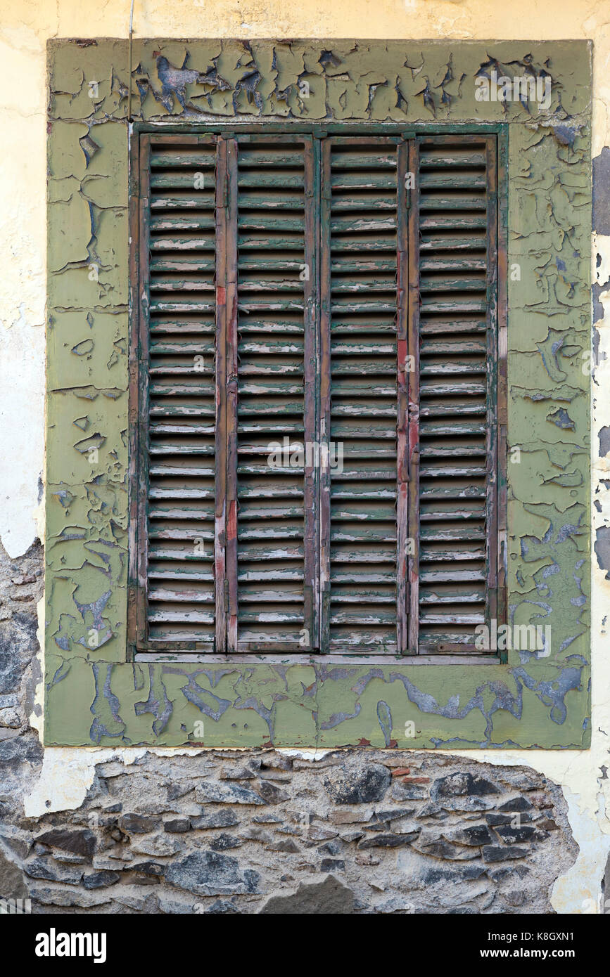 old window with wooden shutters against an old wall Stock Photo - Alamy