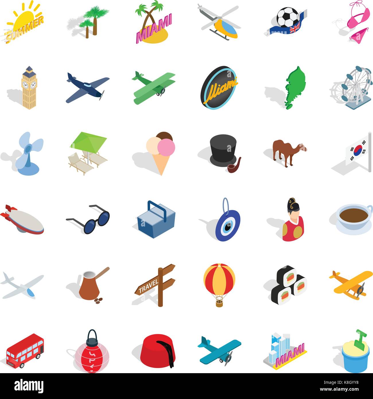 Beach icons set, isometric style Stock Vector Image & Art - Alamy