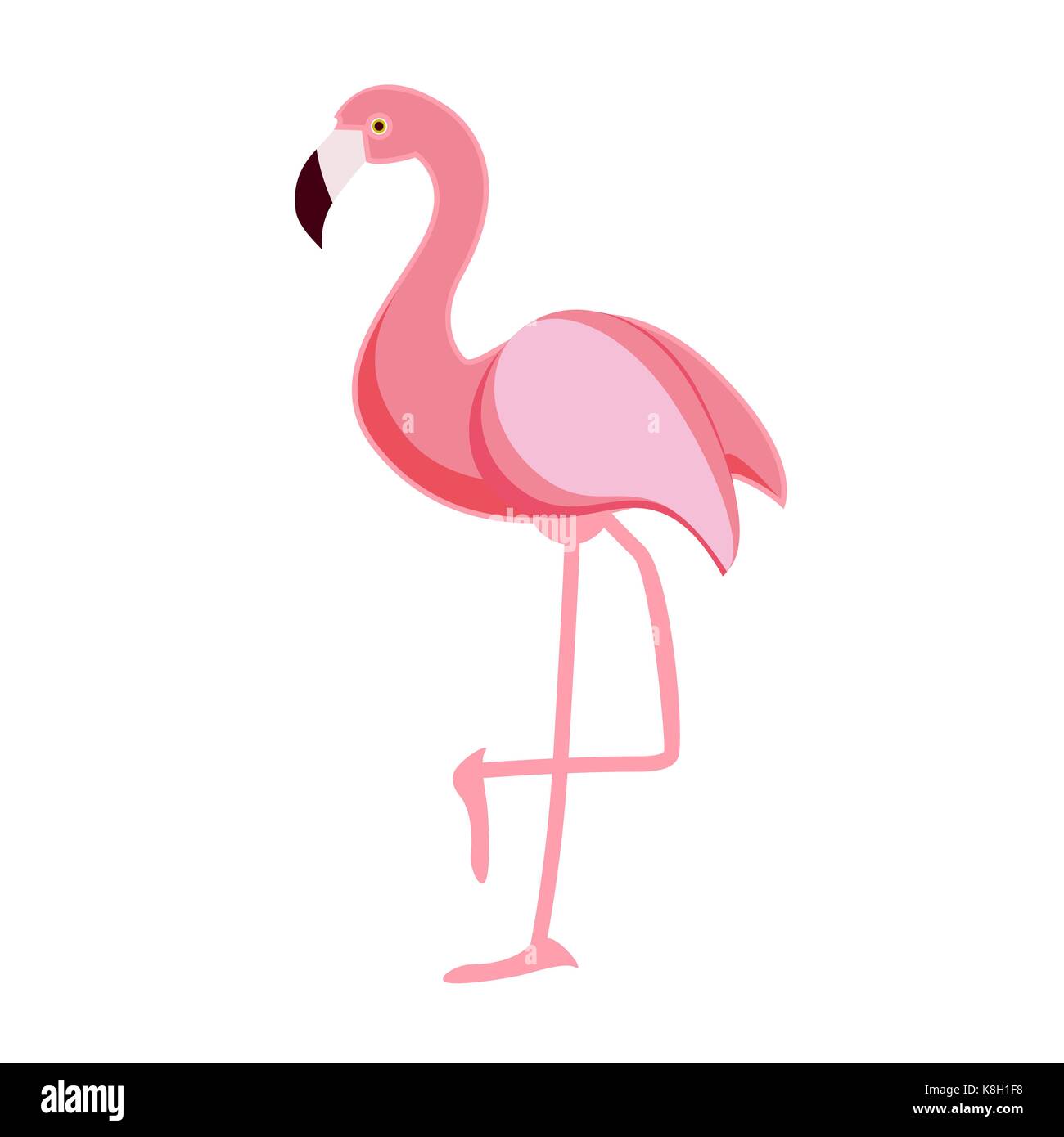 Cute Pink Flamingo Icon Vector Illustration Stock Vector Image & Art ...