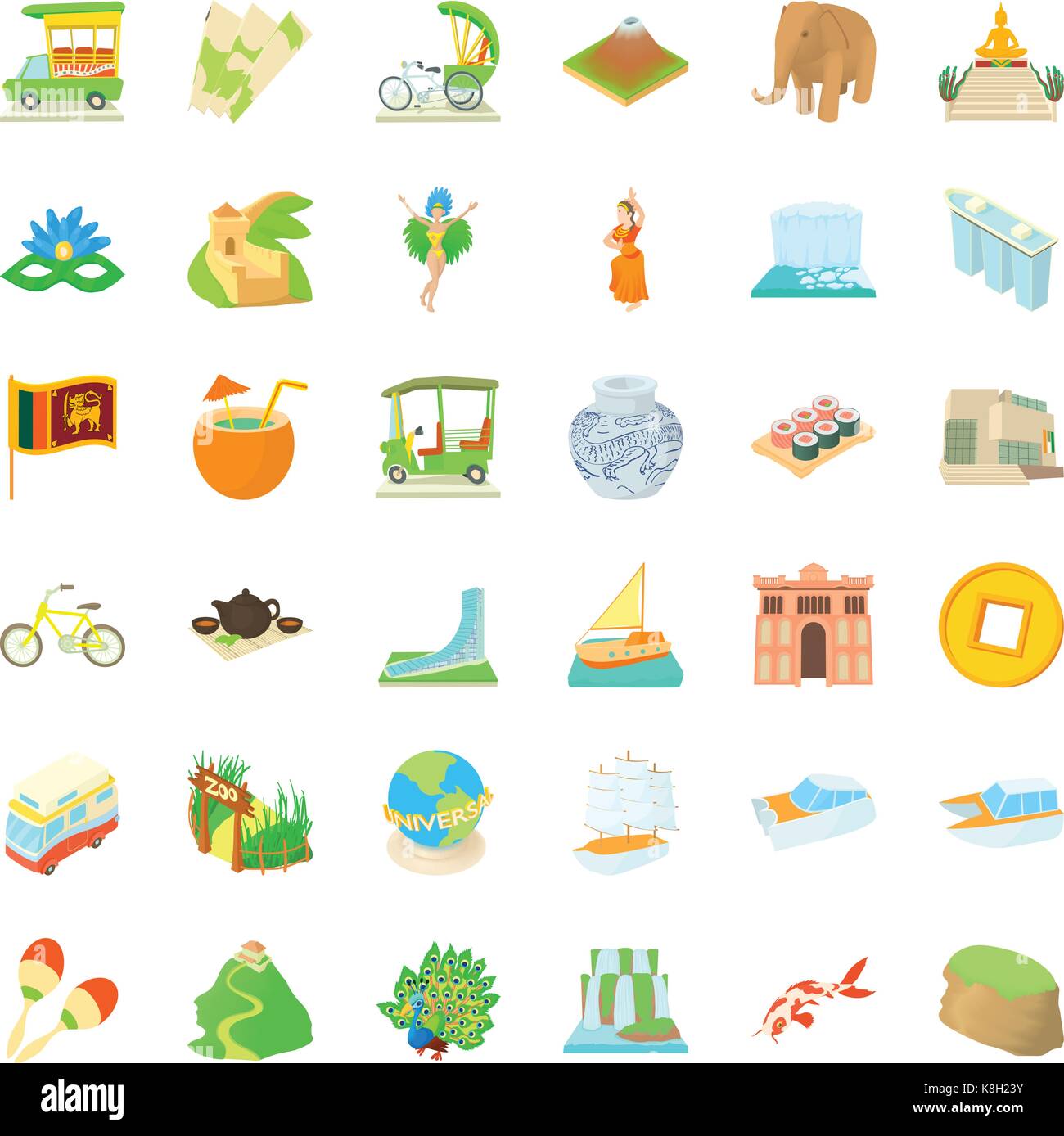 Around the world icons set, cartoon style Stock Vector Image & Art - Alamy