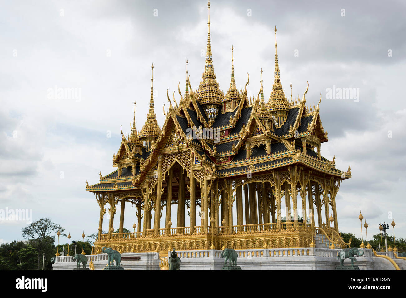 The Borommangalanusarani Pavilion was built within the compound of the Ananta Samakhom Throne Hall, Bangkok and opened to the media on June, 6th 2016. Stock Photo