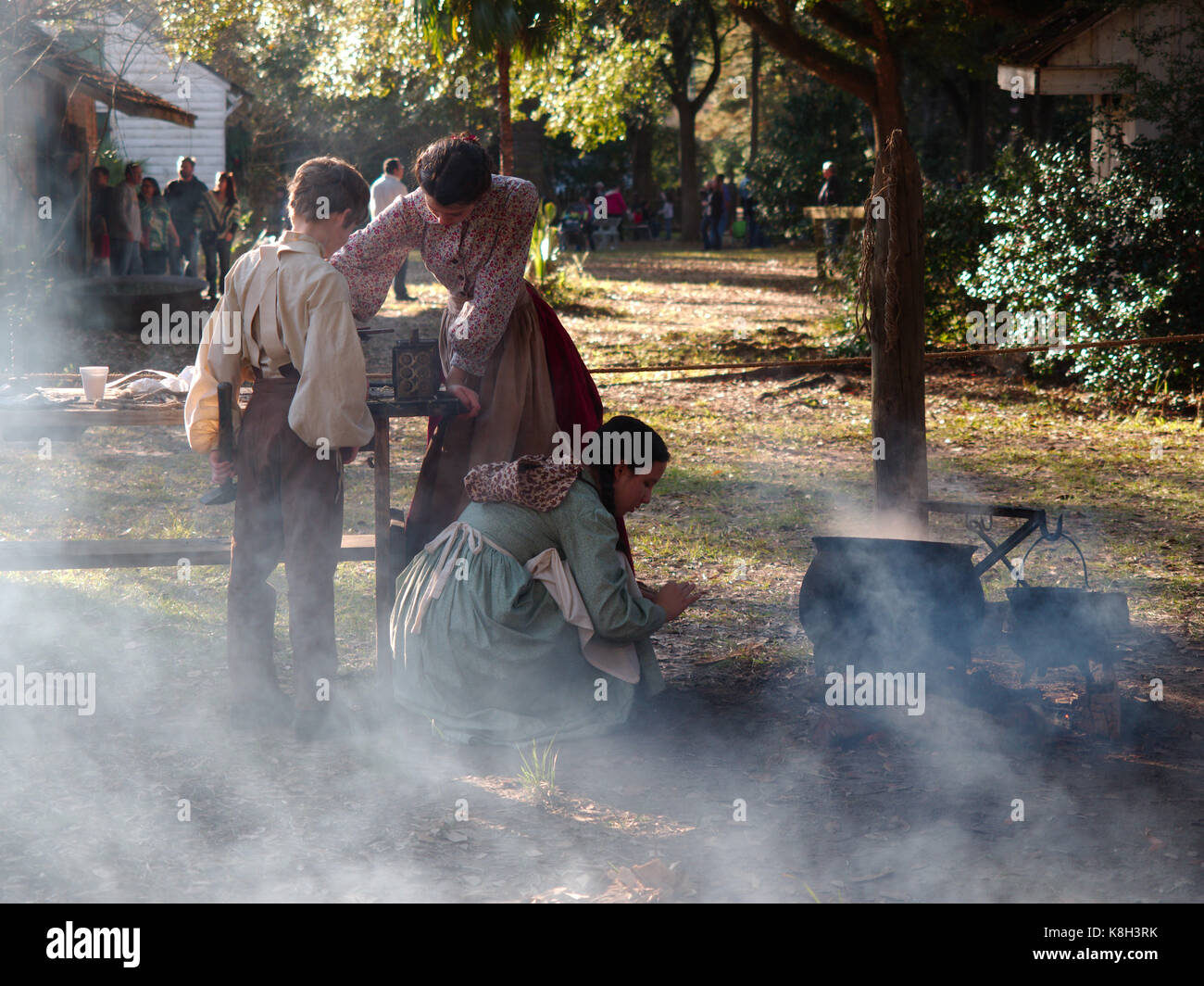 Baton Rouge, Louisiana, USA 2016Candle making at LSU Rural Life Museum, an outdoor museum of