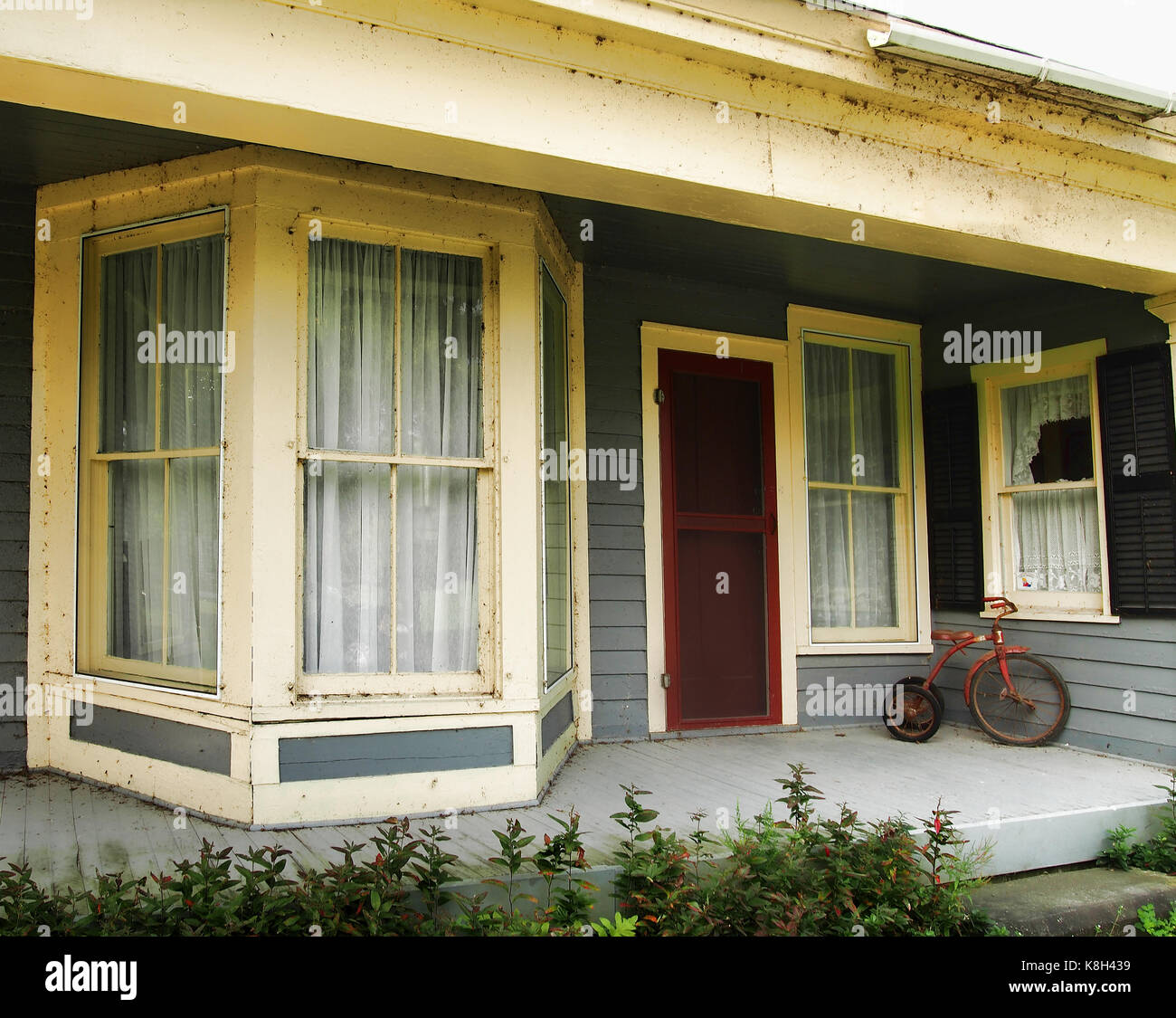 porch with Bay window Stock Photo - Alamy