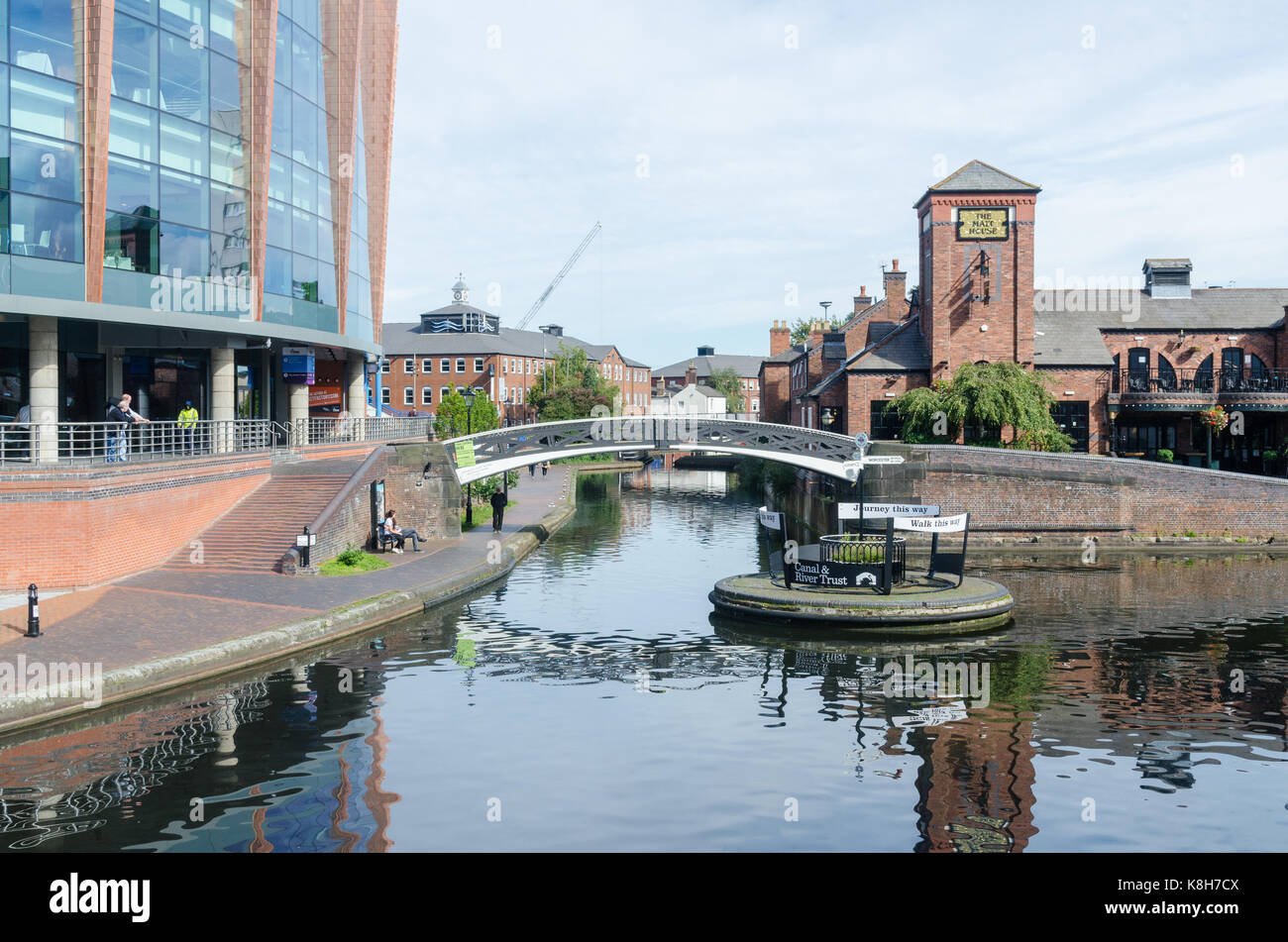 The Malt House canal side pub in Brindley Place, Birmingham Stock Photo