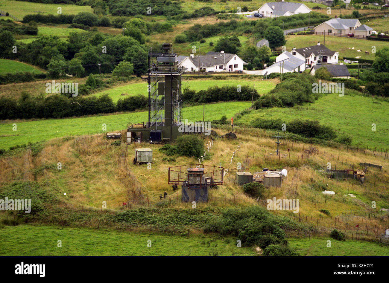 A selection of images take from Bessbrook Army Base to Watchtower Golf Zero One G01 in South Armagh, Northern Ireland. Stock Photo