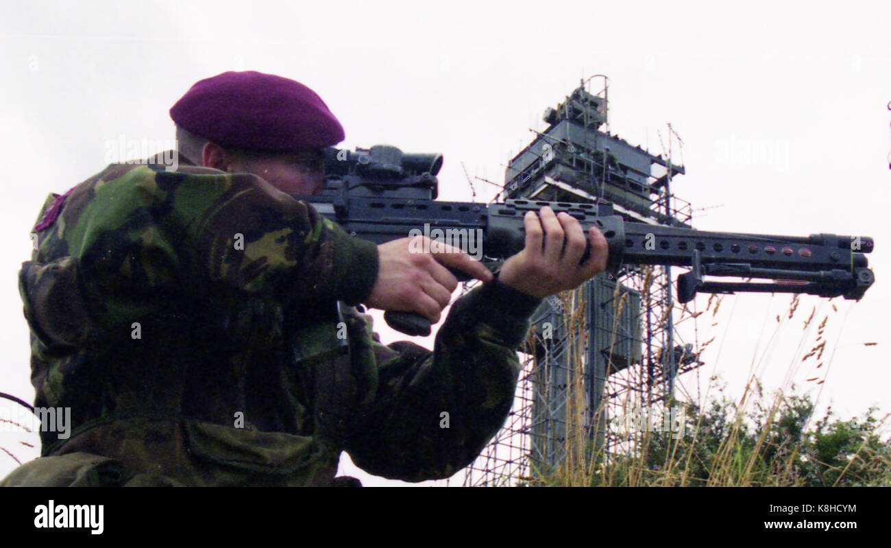A selection of images take from Bessbrook Army Base to Watchtower Golf Zero One G01 in South Armagh, Northern Ireland. Stock Photo