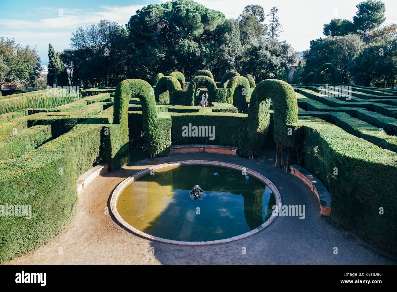Park labyrinth in Barcelona, Spain, Catalonia Stock Photo Alamy