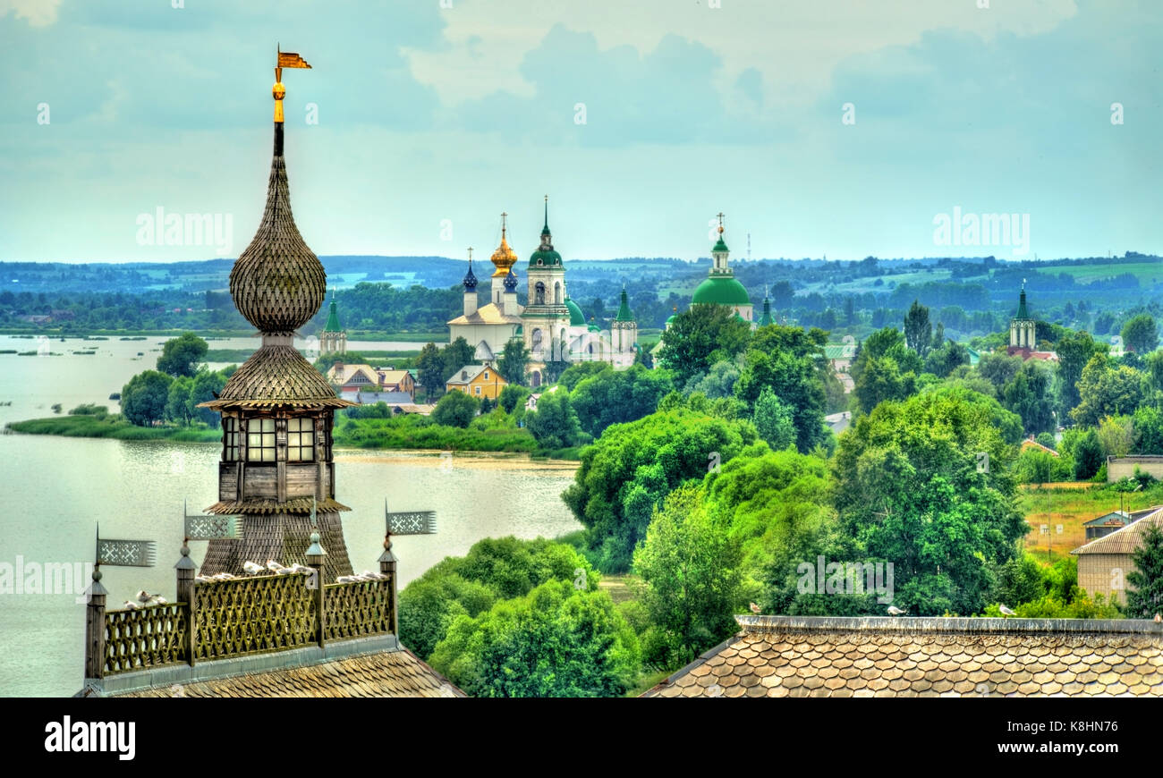 View of Spaso-Yakovlevsky Monastery in Rostov, the Golden Ring of Russia Stock Photo