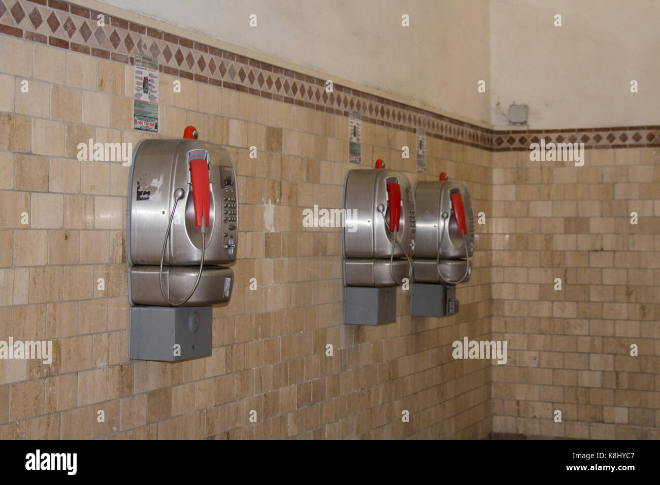 Italy, Siena - December 26 2016: the view of telephone room. Telecom Italia on December 26 2016 in Siena, Tuscany, Italy. Stock Photo