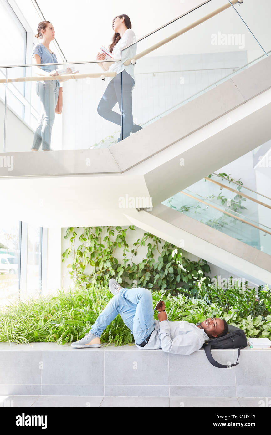 Uni students in a break in university faculty building Stock Photo - Alamy