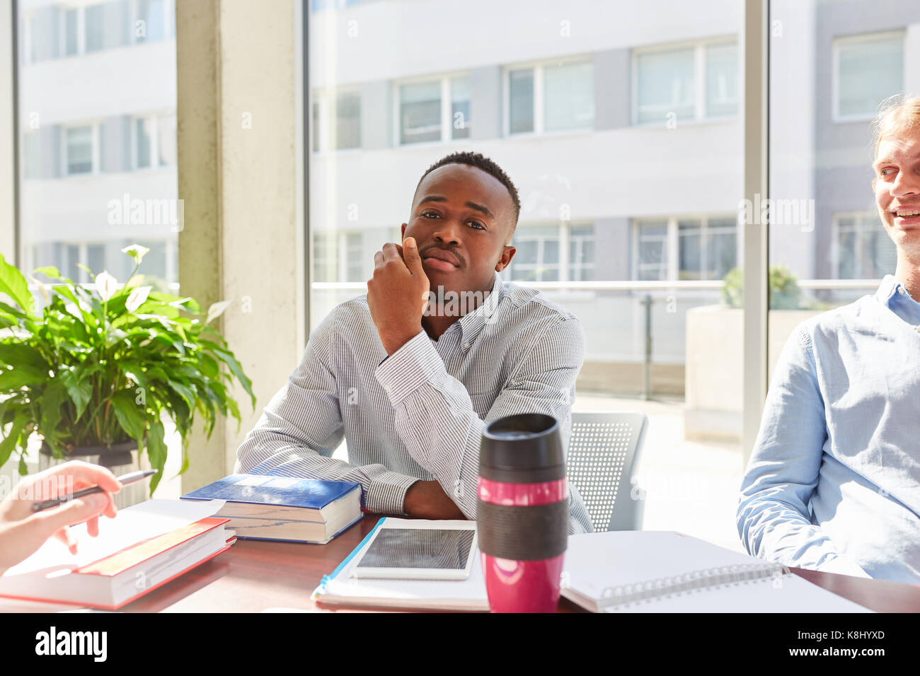 African student in study group at university classroom Stock Photo