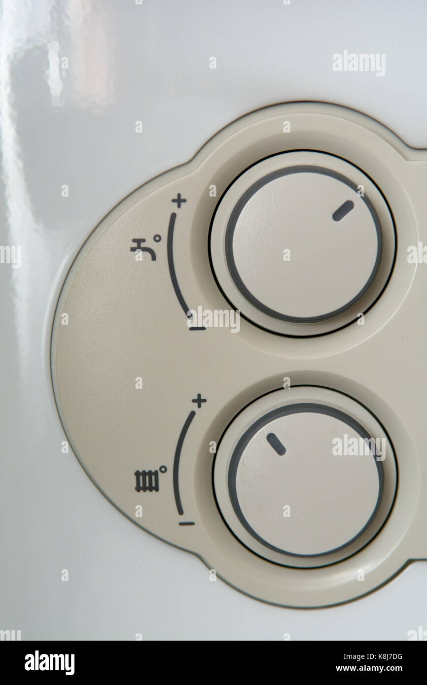 Temperature control dial for central heating at home Stock Photo Alamy