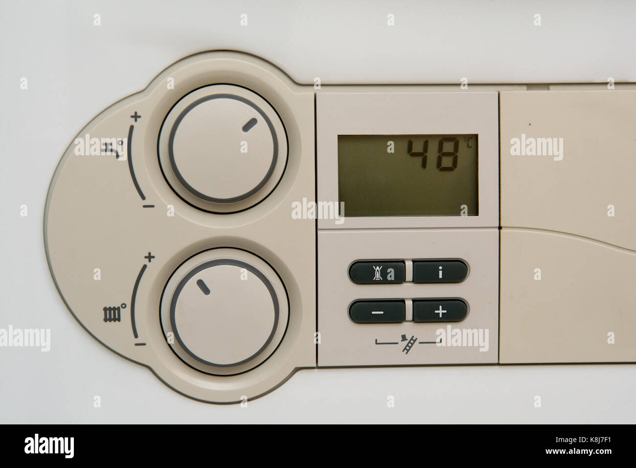 Temperature control dial for central heating at home Stock Photo Alamy