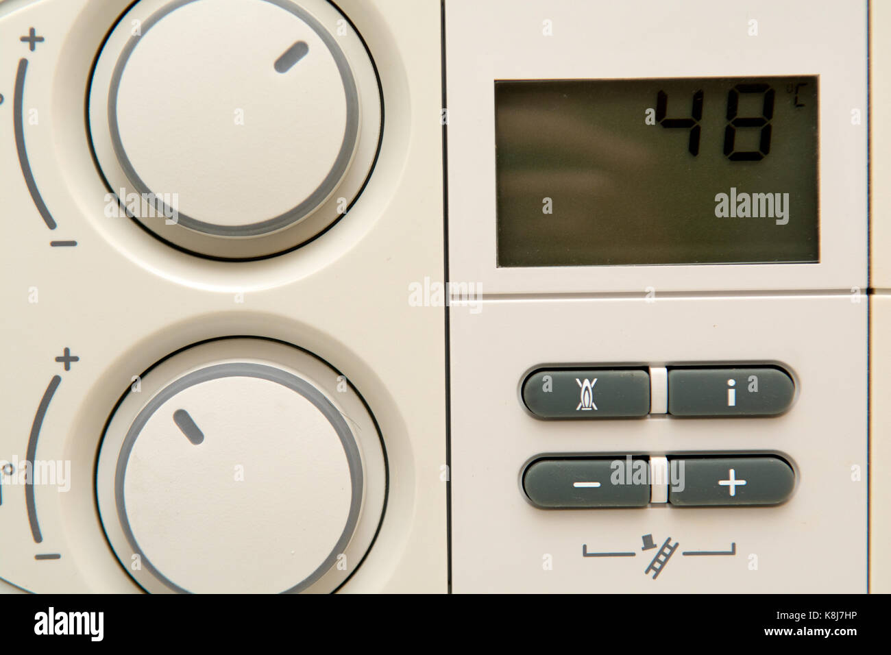 Temperature control dial for central heating at home Stock Photo Alamy