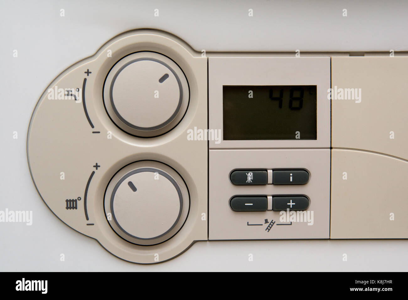 Temperature control dial for central heating at home Stock Photo Alamy