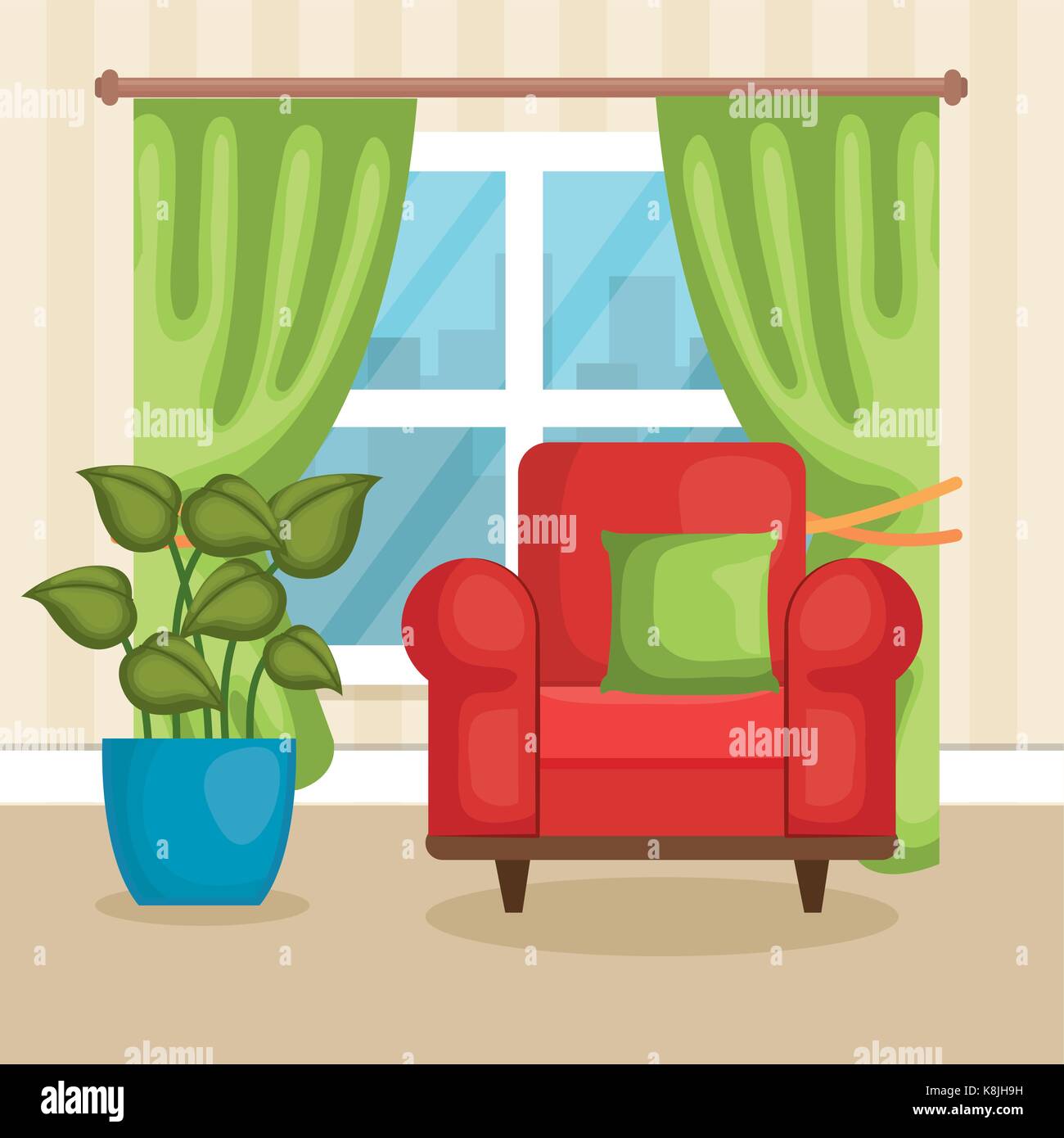 living room scene icon vector illustration design Stock Vector Image ...