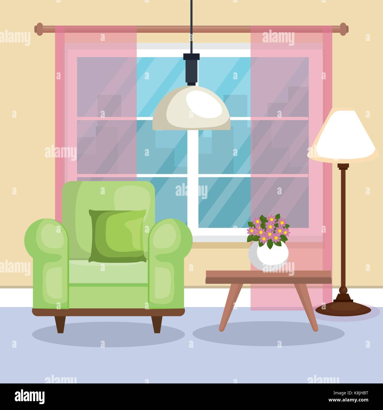living room scene icon vector illustration design Stock Vector Image ...