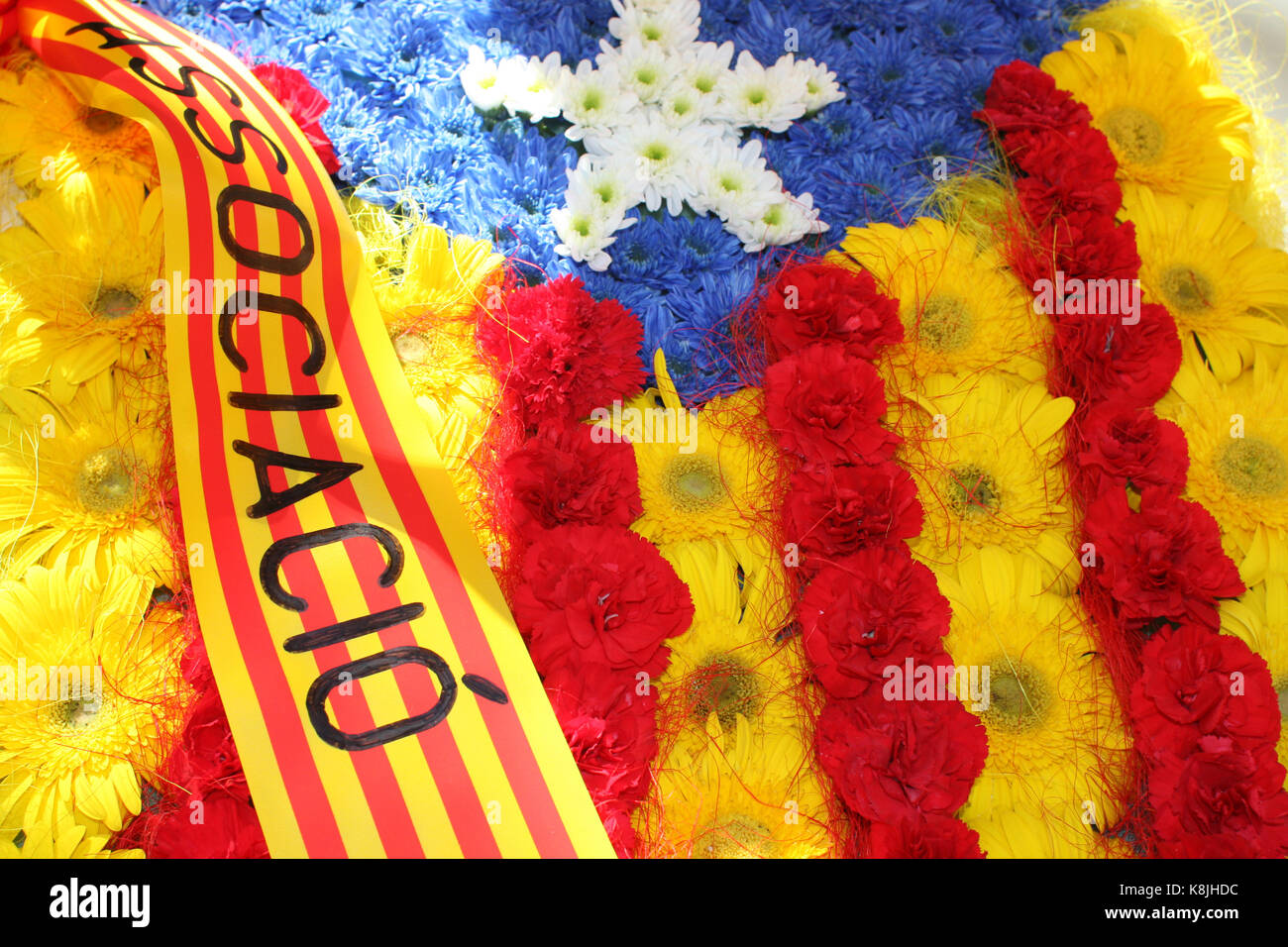 Rally support for independence of Catalunya during the national day Stock Photo
