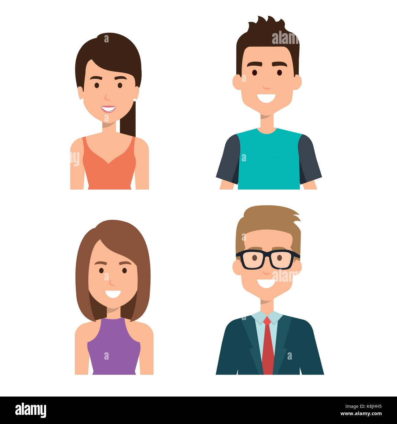 young people group avatars vector illustration design Stock Vector ...